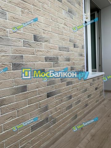Отделка Балкона 4 метра Декоративным камнем(кирпичом)